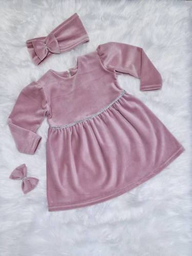 Amelka sukienka długi rękaw Bambarillo wrzos