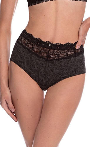 L-1527 MX Figi Damskie Lama czarny grafitowy