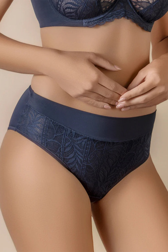 MARA 3138 Selene Figi Granatowe Wysoki Stan Koronkowe Modelujące Sylwetkę
