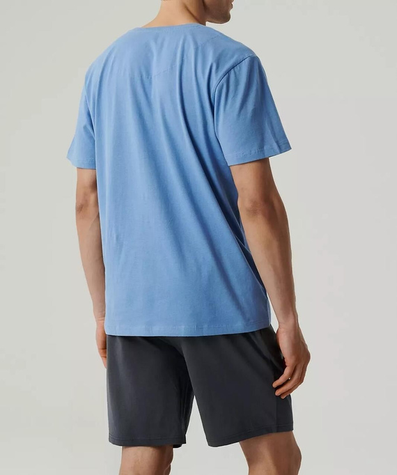 NMP-379 Piżama męska krótki rękaw, Atlantic-niebieski grafitowy