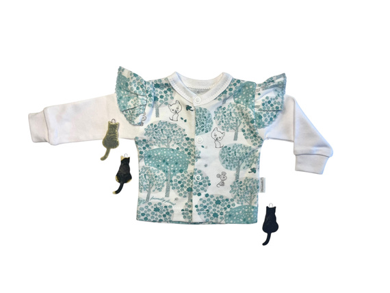 Kaftanik niemowlęcy dla dziewczynki Mamatti KA15110 – biały, zapinany na napy