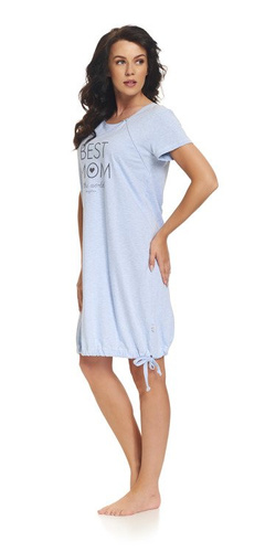 9081 Koszula nocna ciążowa i do karmienia Dobranocka - blue grey