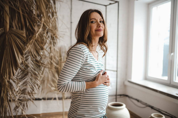 Milk Shirt bluzka ciążowa i do karmienia Milk&Love w zielono-białe paski