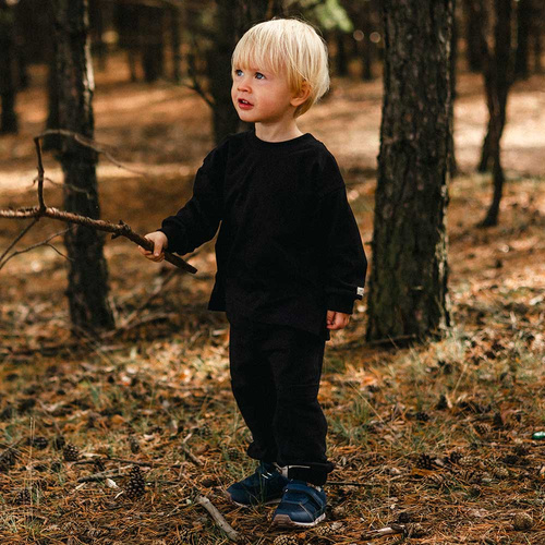 Bluzka dziecięca longsleeve Eevi Simply Comfy 100% bawełna- czarny