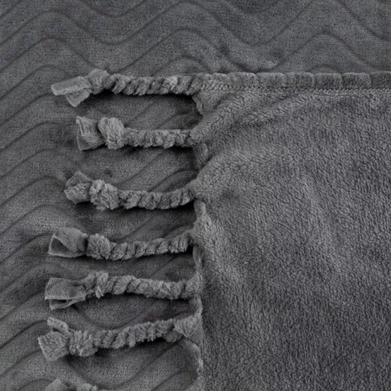 Emma Koc narzuta z frędzlami Eurofirany stalowy