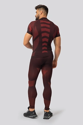 Brubeck Breeze 2.0 męska koszulka termoaktywna Nilit Breeze krótki rękaw Black/Red