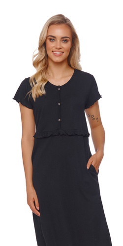4543 Koszula Nocna ciążowa i do karmienia Doctor Nap - black