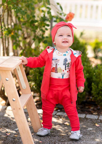 Kolorowy Las Spodnie dresowe dla dziewczynki Nini malinowy