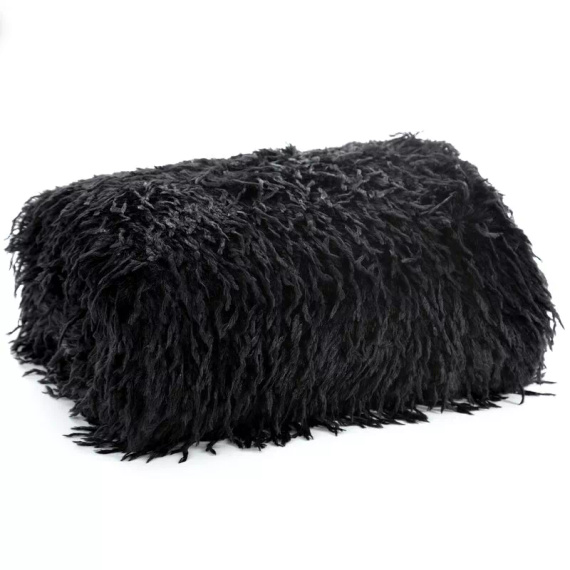 Adore Koc narzuta włochacz futrzak Eurofirany czarny