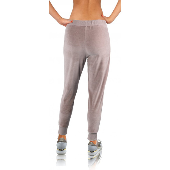 Welur Spodnie dresowe damskie Sesto Senso brudny róż