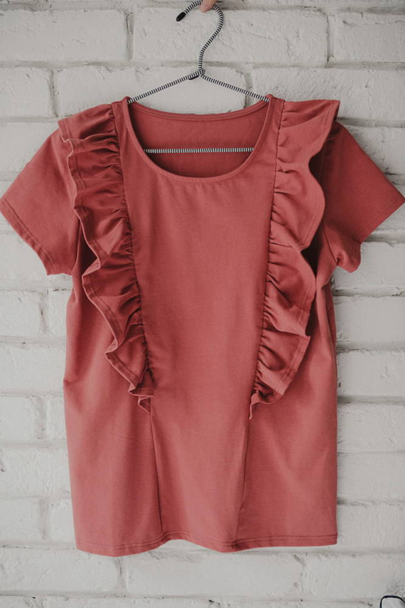 Milky Waves bluzka do karmienia z krótkim rękawem Milk&Love dusty cedar