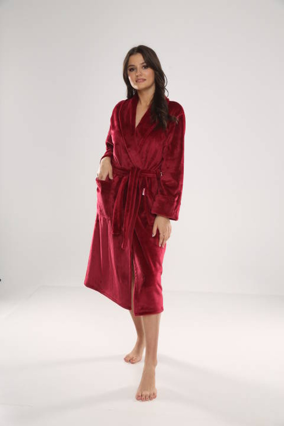 628 Abigail Długi Szlafrok damski Forex - bordo