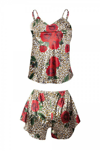 DK-KK Flowers Komplet piżama damska DKaren - 6 ecru