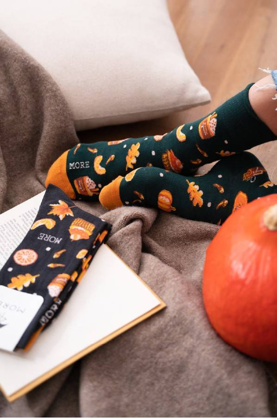 078 Nie do pary, Skarpety damskie More - 028 zielony