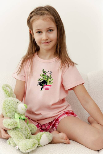 3386 Veronica Piżama dla dziewczynki Taro -różowy