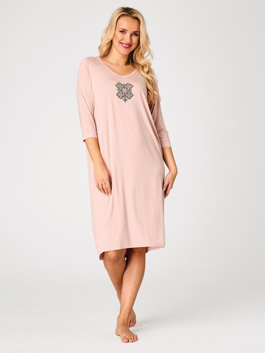 Koszula nocna LND 731 Key morelowa wiskoza 3/4 rękaw V