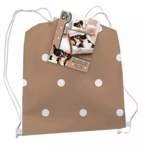 CD-0039BL Pieski Pościel + worek Halantex beżowy