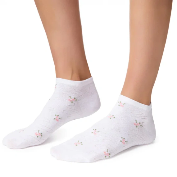 Stopki damskie Steven 114 Summer bawełniane cienkie do sneakersów biały 169