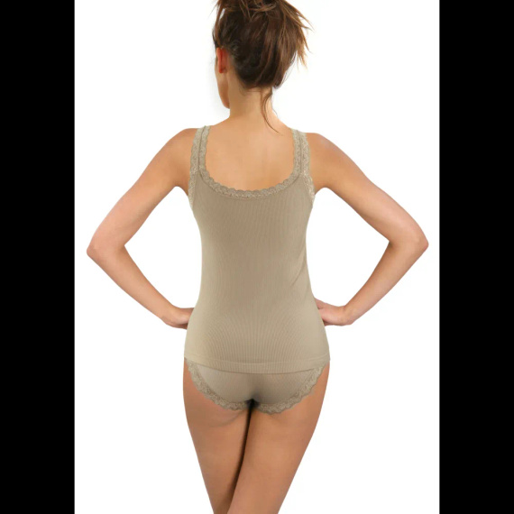 Podkoszulka damska Sesto Senso 6109 koronka bezszwowa dopasowana sabia