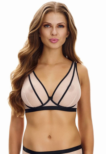2470  Biustonosz miękki bralette Lupoline-beżowy czarny