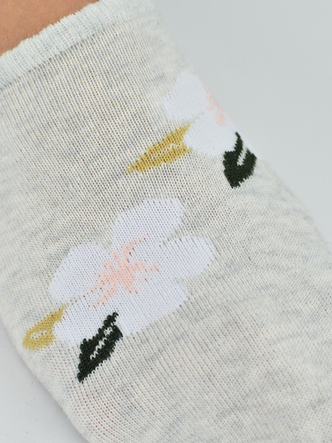 Baleriny damskie Noviti ST099  bawełniane niewidoczne silikon komfort