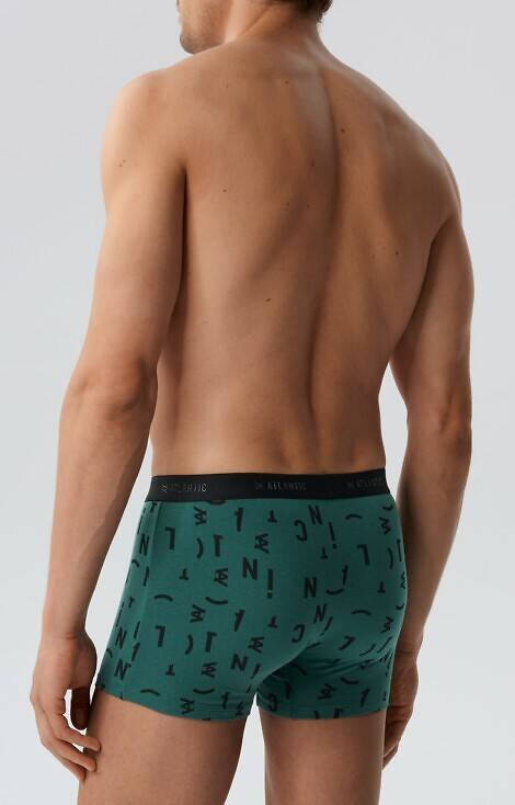 3MH-182 Bokserki męskie Atlantic - zielony-czarny-grafitowy