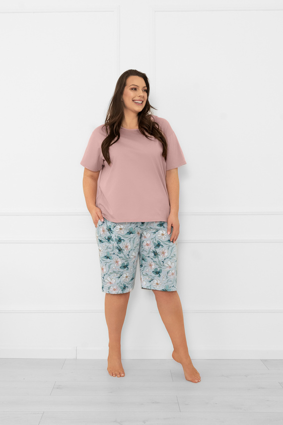 Piżama damska Perlis – krótki rękaw, krótkie spodnie, bawełna Italian Fashion  