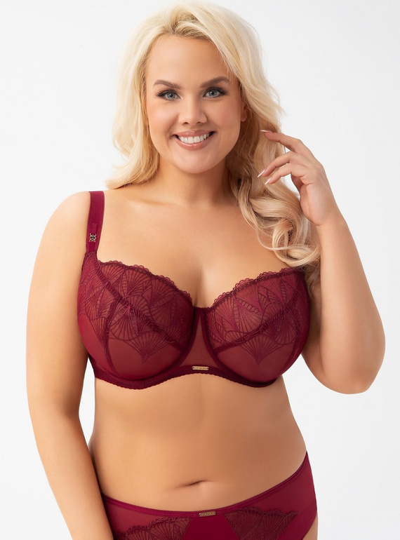Gorsenia K 942 Mira Biustonosz Soft – bordo, na duży biust