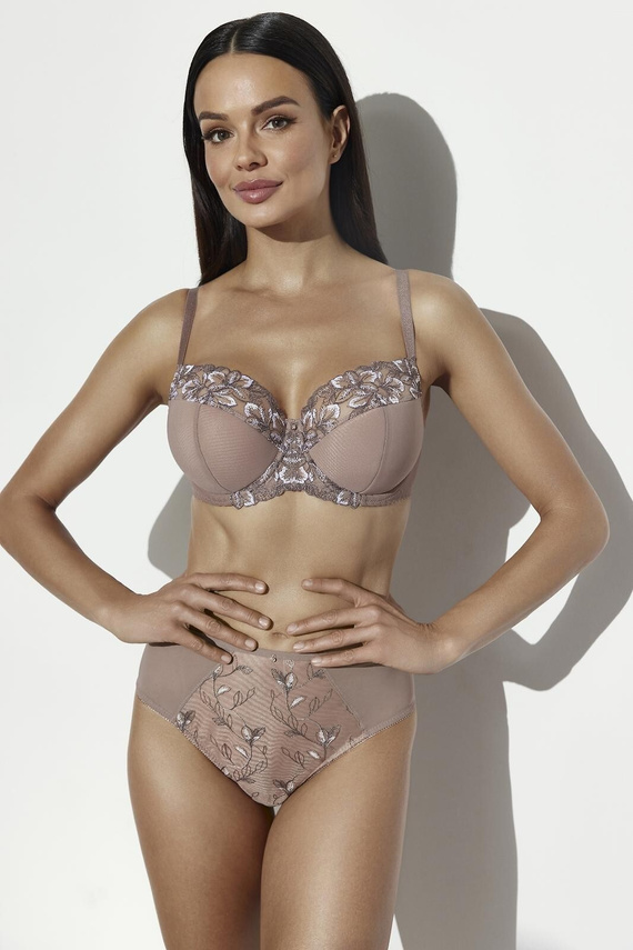 Ava 2273 Mocha Mousse Biustonosz Semi Soft Haftowany na Fiszbinach