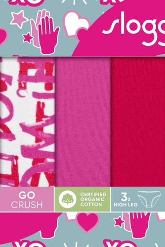 GO Crush Short C3P Szorty Damskie 3-pak Sloggi -czerwony różowy