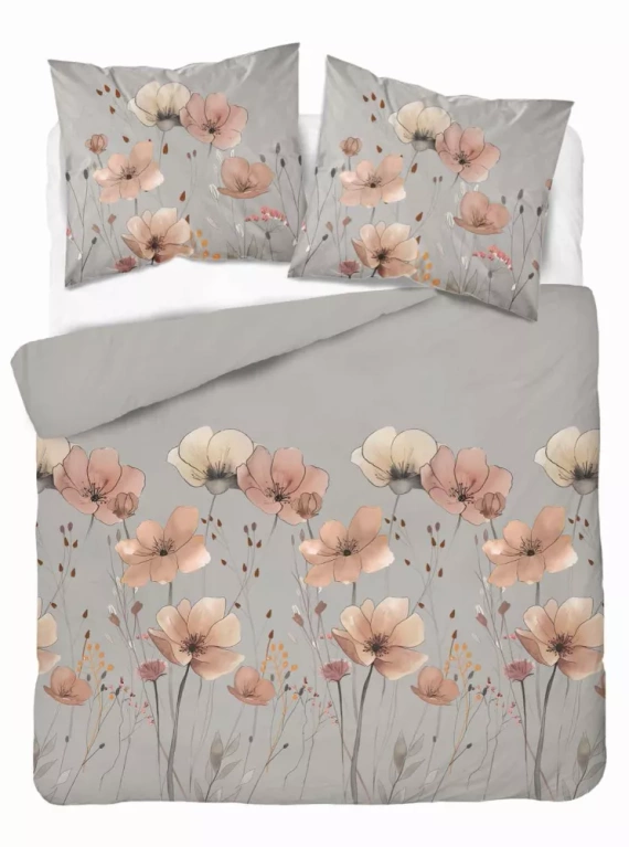 5493 A Pościel satynowa Detexpol Satin Stories szary | 100% bawełna, splot satynowy, zamek, opakowanie prezentowe