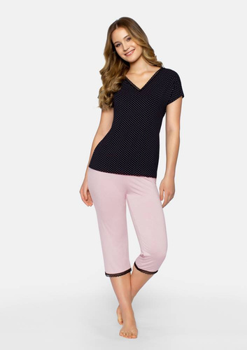 Cleo Piżama Damska 3/4 Babella - czarny