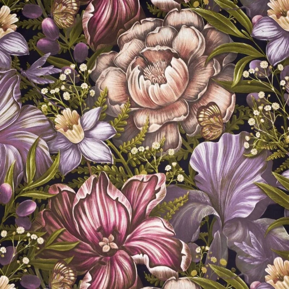 Nika 45 pościel satynowa kwiaty Eurofirany zielony