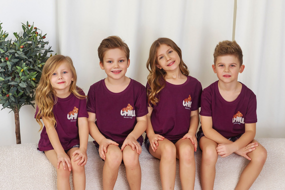 7202 "Chill" Piżama dziecięca Unisex Doctor Nap - burgundy