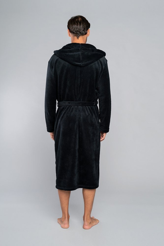 Mimas Szlafrok męski z kapturem Italian Fashion- grafit