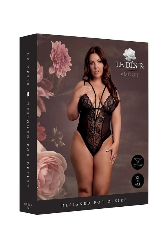 Body AMR006 Amour Le Désir Koronkowe Body Plus Size XL-4XL Czarne