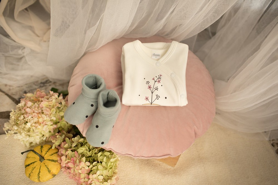 Tres Bien Buciki w groszki Pinokio - mięta druk