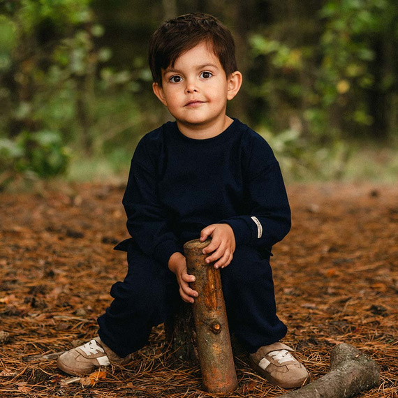 Bluzka dziecięca longsleeve Eevi Simply Comfy 100% bawełna- granatowa