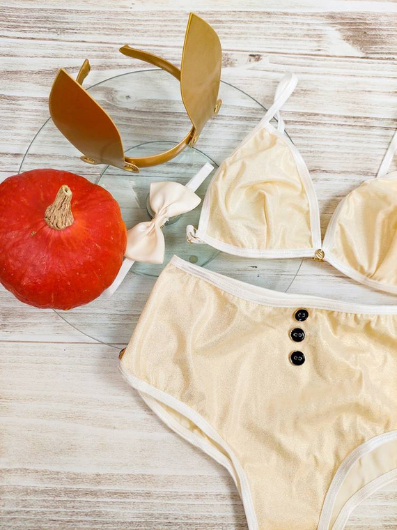 Neo Goldes Seksowny Komplet damski Obsessive złoty +