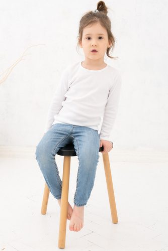 Tosia podkoszulek dla dziewczynki, długi rękaw Italian Fashion- biały