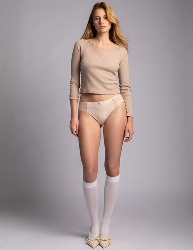 Figi damskie L-1593 BI Lama bawełna koronka 2-pak komfort