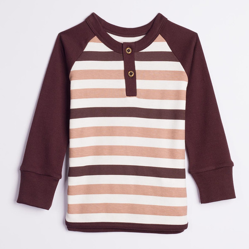 227139 Nicol BENEK Bluzka chłopięca raglan henley paski długi rękaw