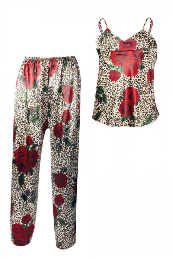 DK-KI Flowers Komplet Damski Piżama DKaren - 6 ecru