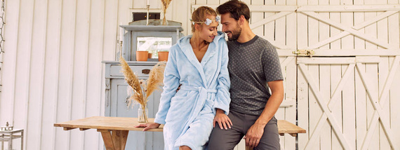 Misti Szlafrok damski Italian Fashion - niebieski