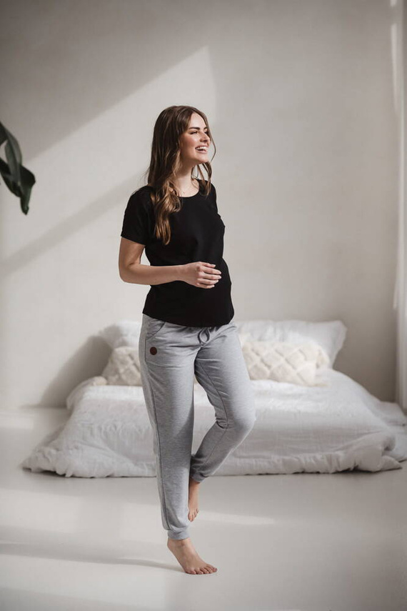 Two Ways bluzka ciążowa i do karmienia dwustronna krótki rękaw  Milk&Love czarny 