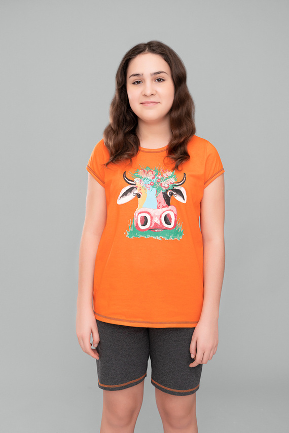 Blonde Piżama dziewczęca Italian Fashion - pomarańcz/ciemny melanż