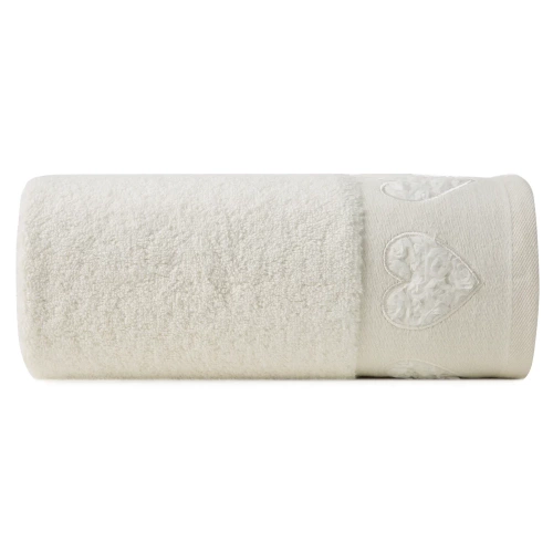 Kamila ręcznik serca wypełnione różyczkami Eurofirany kremowy  