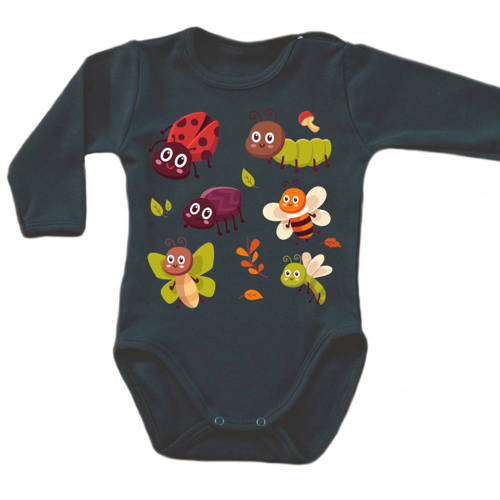 "SŁODKIE OWADY" Body długi rękaw Moocha czarny