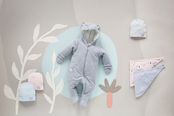 Kombinezon niemowlęcy "WILD ANIMALS" szary