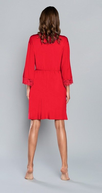 Samaria Szlafrok Italian Fashion rękaw 3/4 - czerwony 